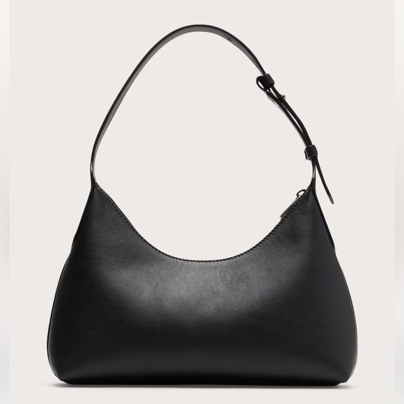 NWT Banana Republic Black LEATHER CRESCENT SHOULDER BAG - Picture 4 of 8